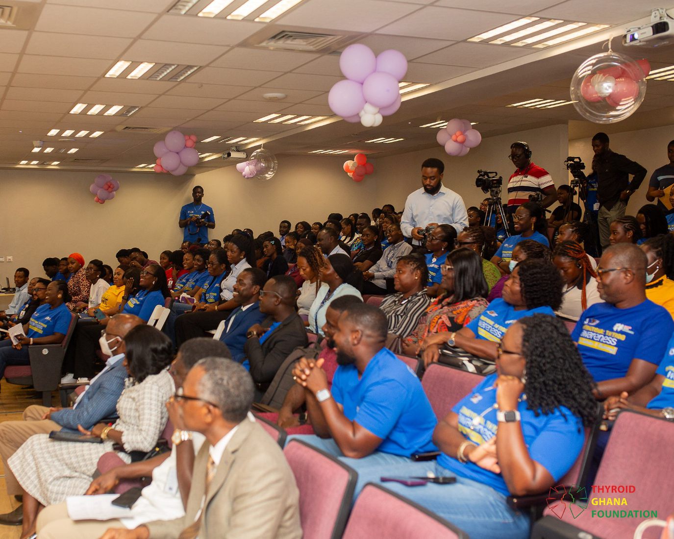 A packed hall of participants at the Thyroid and Nutrition forum at the University of Ghana Medical Centre.