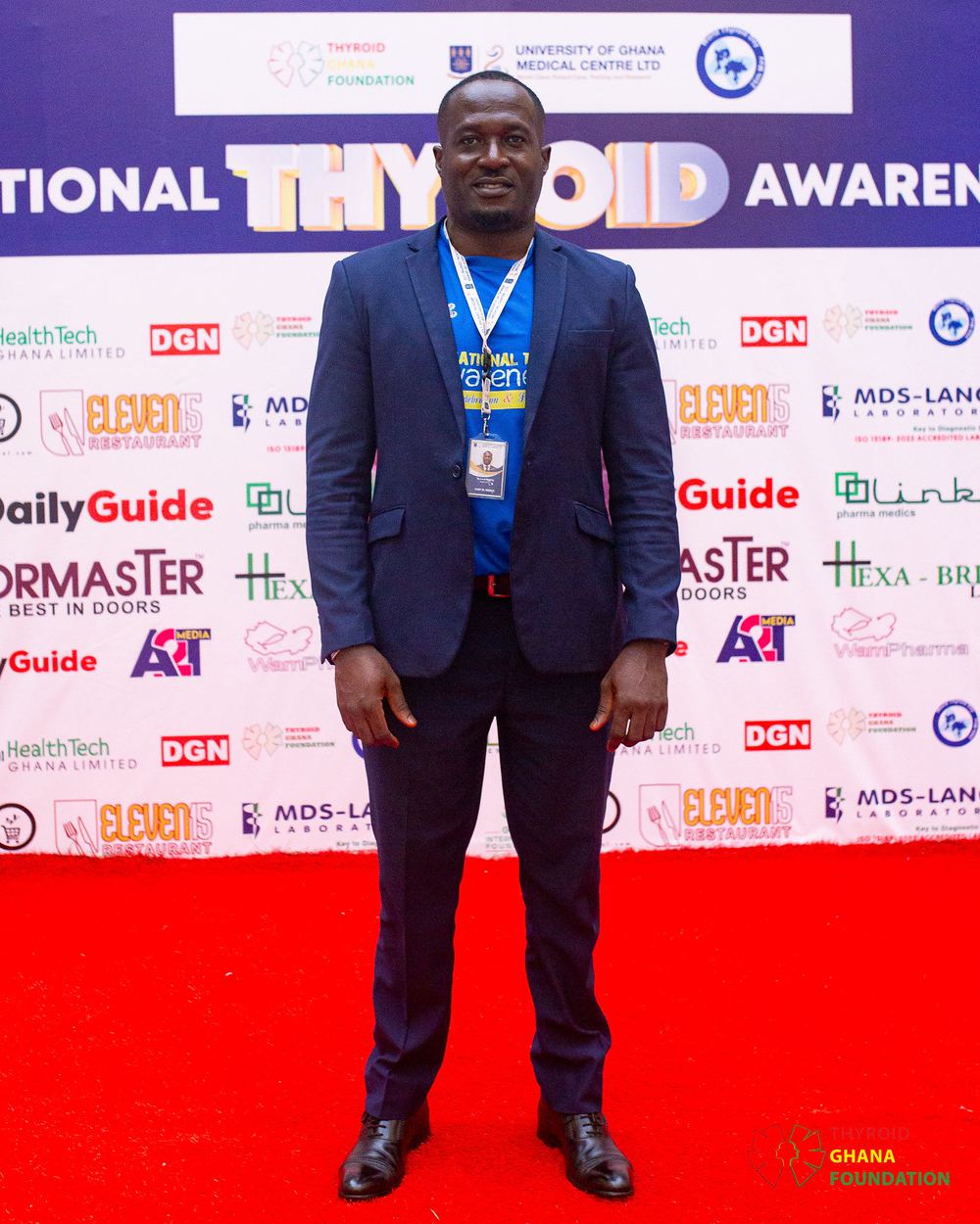 A guest at the event backdrop at International Thyroid Awareness Week 2026.